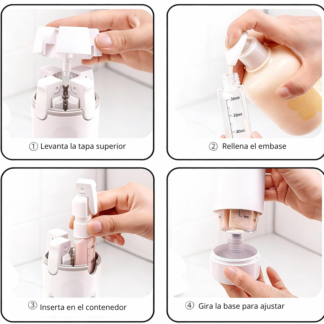 Botella Dispensadora Portátil 4 en 1